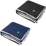 HH7031 Sherpa Blanket With Embroidered Custom Imprint
